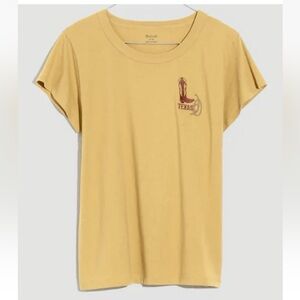 MADEWELL x Made Some Souvenirs Embroidered Vintage Tee ~ TEXAS Mustard t-shirt